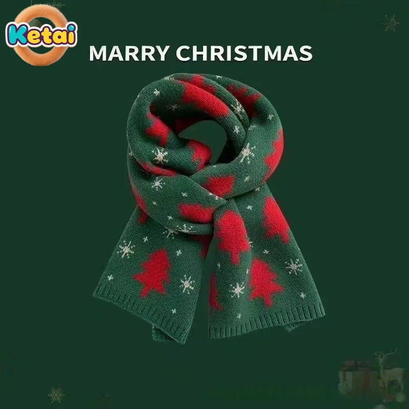 Women's Knitted Scarf for Fall and Winter, Red, Warm and Versatile, Perfect for Students, Couples and Christmas Gifts, Wool Wrap