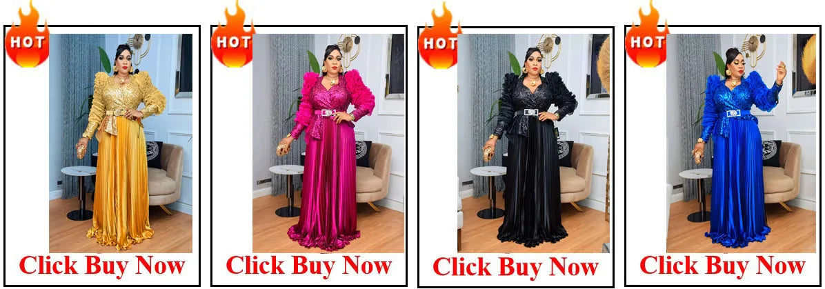 Customized Luxury Vintage Dresses For Women Wedding Party Prom Evening Gown Long Sleeve Dress Dashiki Beaded Robe Turkey African