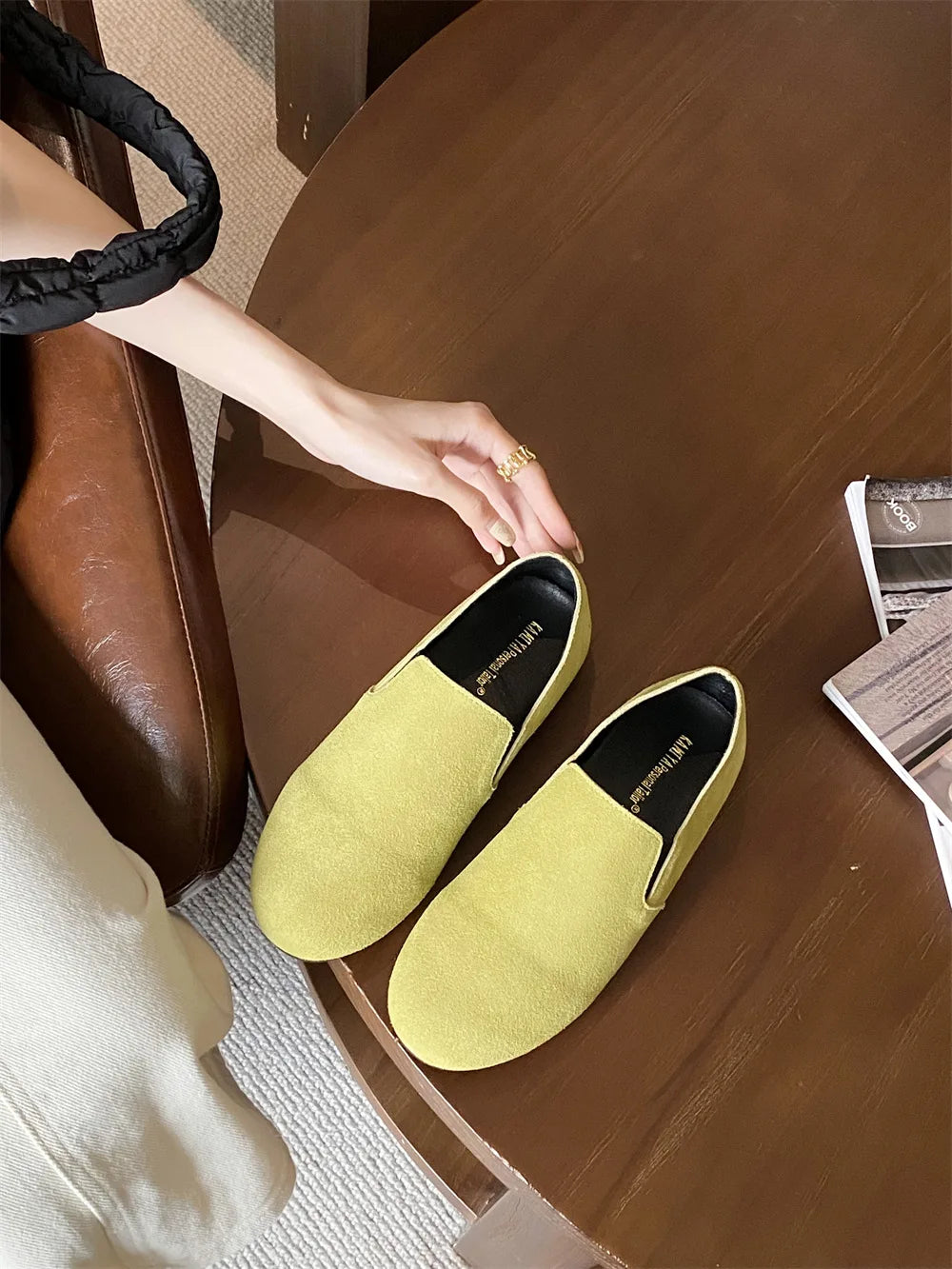 Women's Flat Shoes 2025 New Style Sports Shoes Women's Leather Casual Loafers Women Work Shoes Comfortable for Work Flats