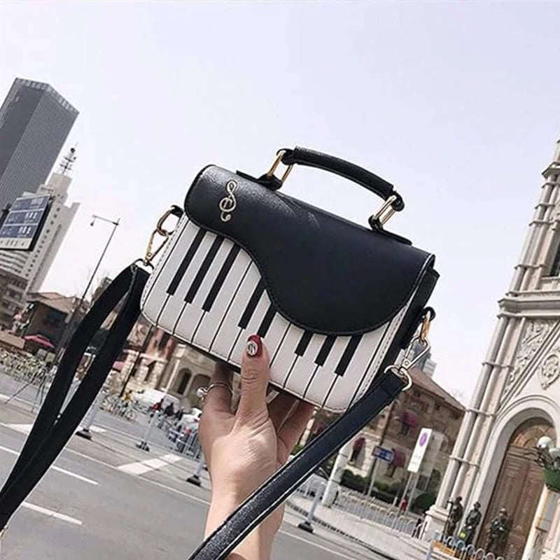 Handbag for Women Small Piano Music Notes PU Leather Shoulder Tote Bag Purse Crossbody Handbag for Women Girls Trendy bags