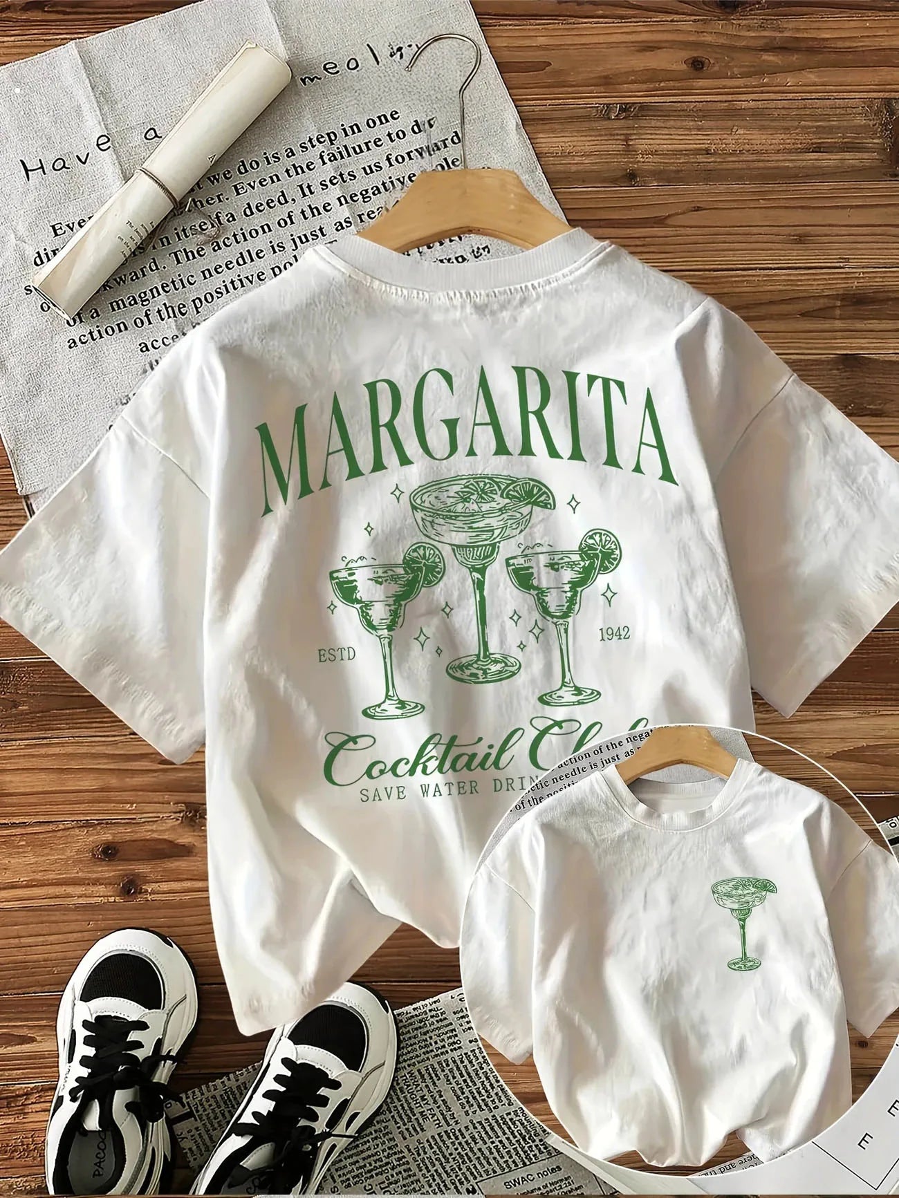 Loose 100% Cotton Y2k Margarita Drink T-Shirts Female Funny T Shirts Egirl Korean Fashion Graphic Tees Tops Women Clothing