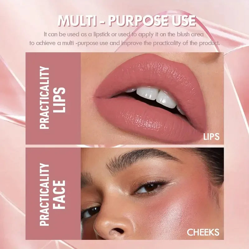 Moisturizing Plump Brighten Lip Lipstick - Solid Lip Gloss Glass,Tea Reddish-Brown,Long-Lasting,Brighten Your Lips a Shimmering