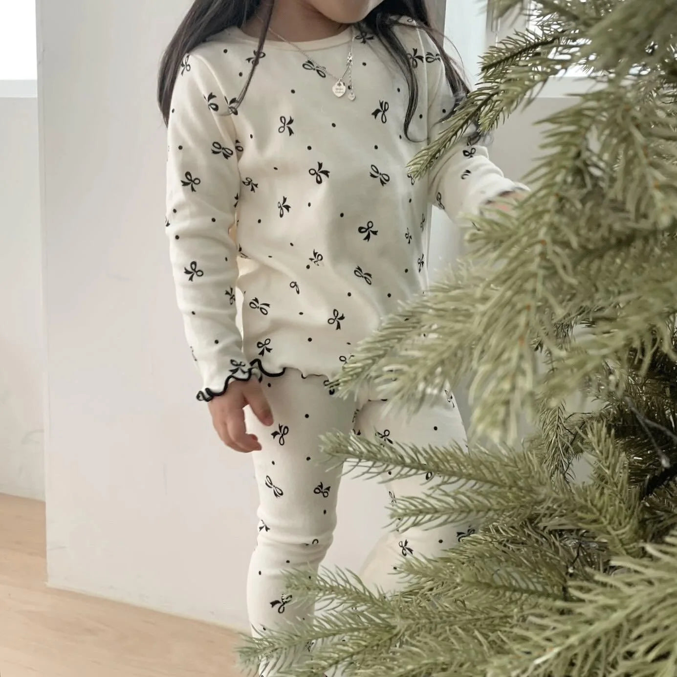 Kids Pijama for Girl 26 Korean Children's Homewear Set Cute Printed Long-sleeved Two-piece Set Sleepwear Pajama Set