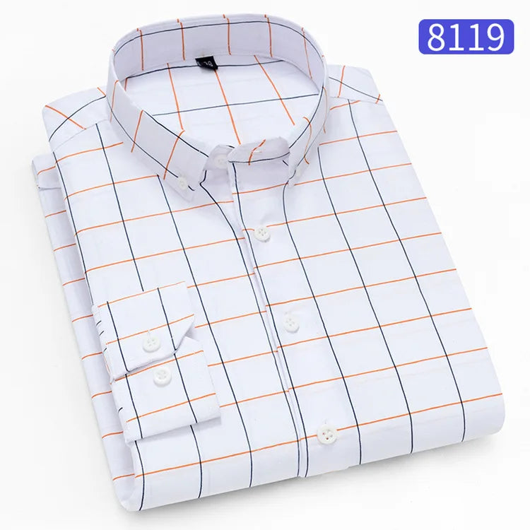 Lynett Lamar Men's Plaid & Striped Print Long Sleeve Casual Shirt — Regular Fit Business Social