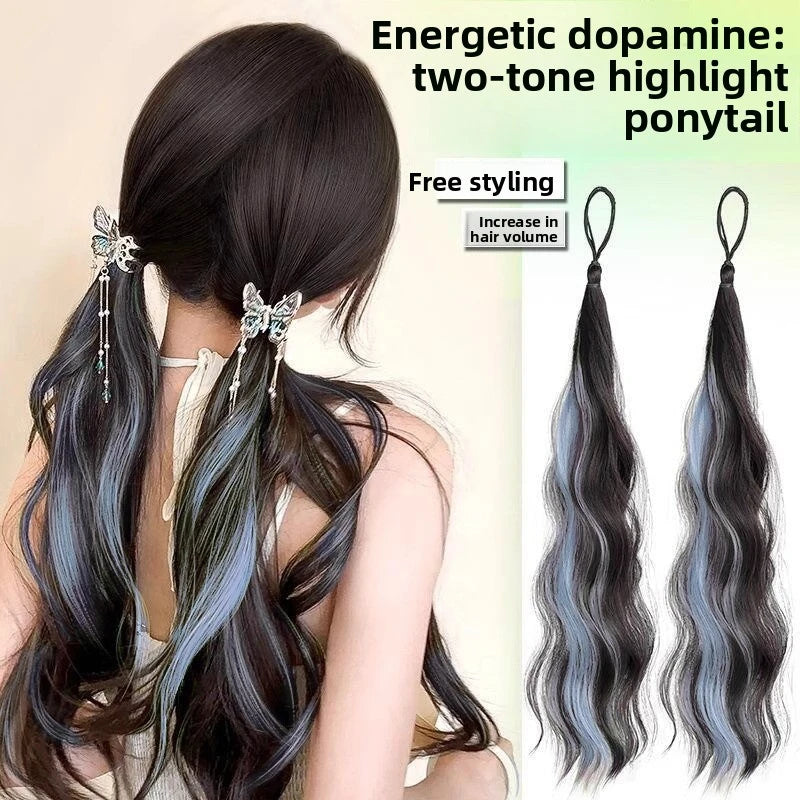 50cm Synthetic Self-Winding Hair Bundle With Elastic Loop DIY Hair Ponytail Bundle To Increase Hair Volume Bud Hair Bun