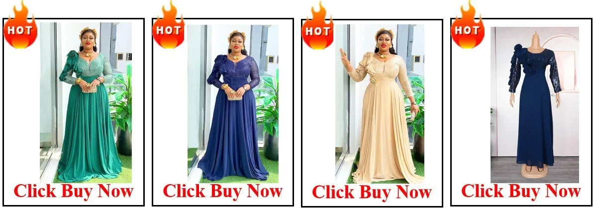 Customized Luxury Vintage Dresses For Women Wedding Party Prom Evening Gown Long Sleeve Dress Dashiki Beaded Robe Turkey African