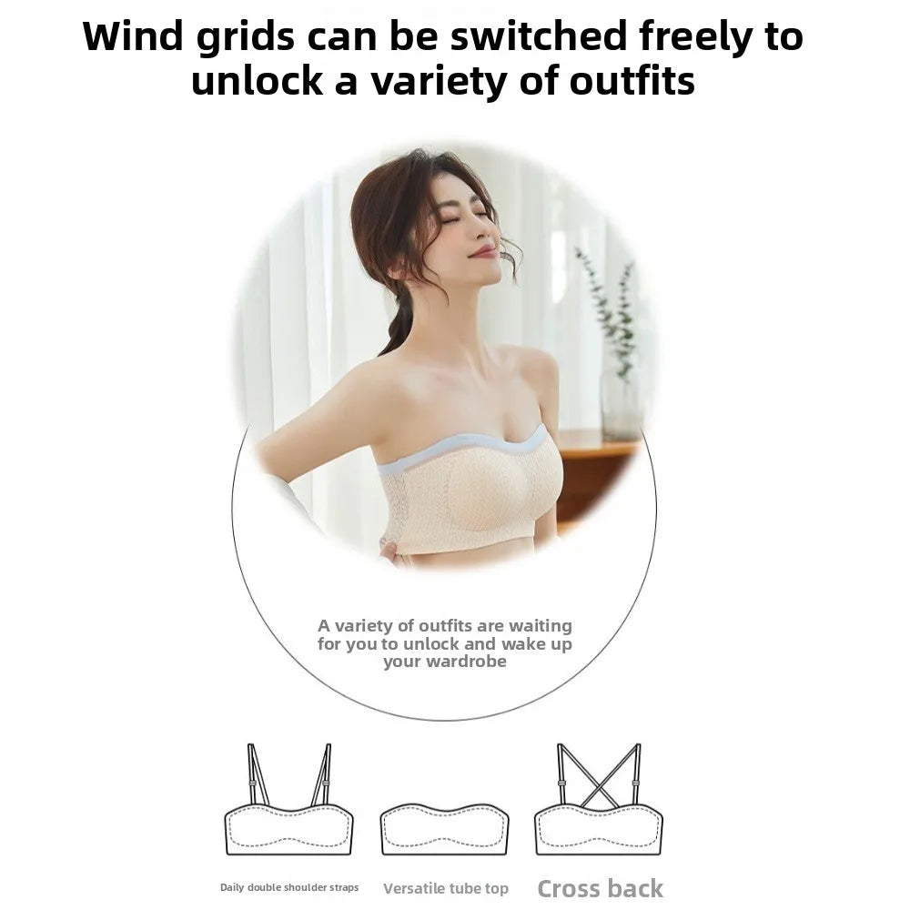 Lingerie Adjustable Wireless Bra Elastic Traceless Close-fitting Push Up Underwear Anti-sagging Gathered Breasts