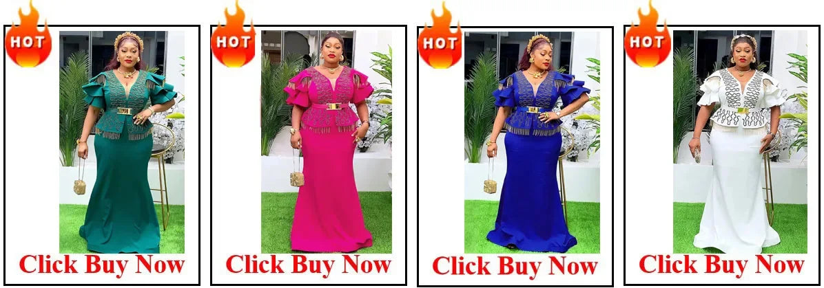 Customized Luxury Vintage Dresses For Women Wedding Party Prom Evening Gown Long Sleeve Dress Dashiki Beaded Robe Turkey African
