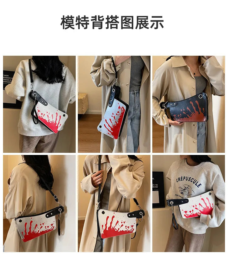 Small Purses And Handbags For Women Unique And Fun Design Leather Crossbody Shoulder Bag Knife Shaped Top Handle Bags Purse
