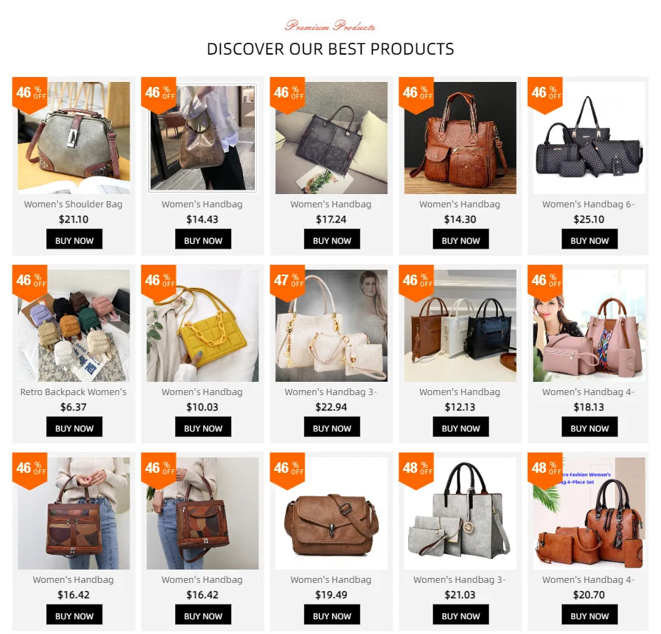 Women's Shoulder Bag Women's Handbag Fashion Purse Vintage Leather Bag Large Capacity Handbag Inclined Shoulder Bag Mom's Bag