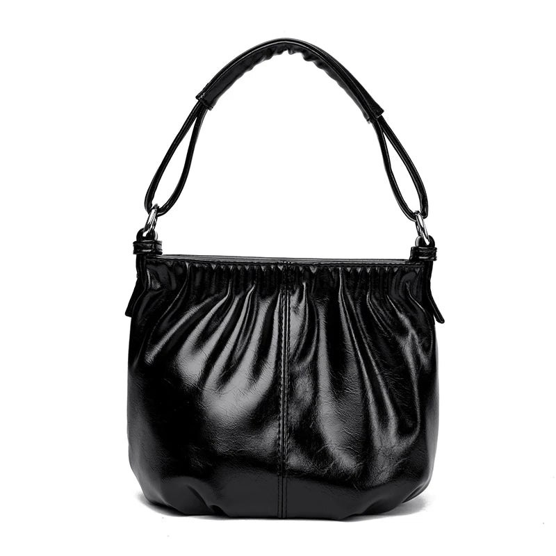 Women's Bag Bucket bag Handbags Female Handbags Retro Solid Color PU Leather Shoulder Underarm Bags Ladies Shopper Hobos Bags