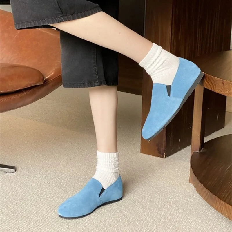 Women's Flat Shoes 2025 New Style Sports Shoes Women's Leather Casual Loafers Women Work Shoes Comfortable for Work Flats