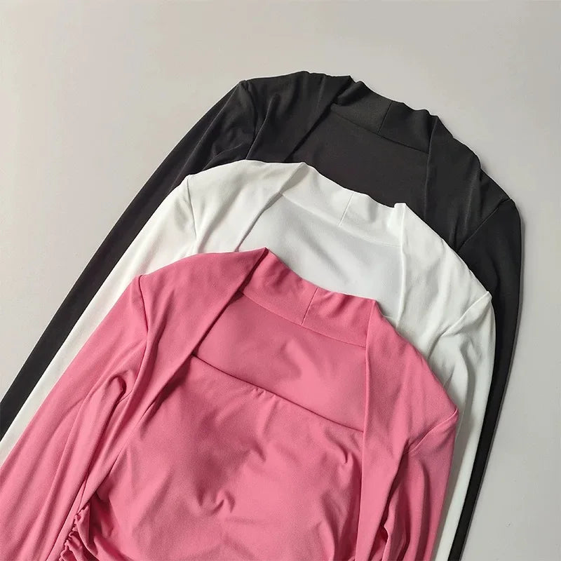 Women's Yoga Clothes Autumn Winter Long Sleeve Trim Top Fixed Cup Premium Sense Fitness Pilates Training Smock