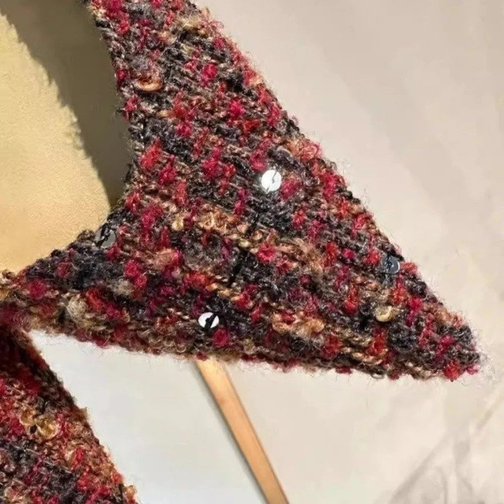 High Heels Women Shoes Suede Shallow Pointed Toe Elegant Sandals Winter Trend Fashion Pumps Dress Party Mujer Zapatillas