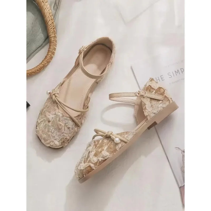 Women Flat Sandals Square Toe Loafers Shoes Woman 2025 Trend Elegant Dress Casual Shoes Soft Sole Comfort Summer Sandalias Mujer
