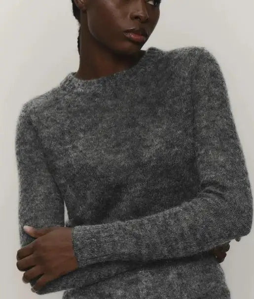 Women's Sweater 2025 Spring Autumn New Comfortable Round Neck Long Sleeve Casual Knitted Basic Semi Transparent Pullover Sweater