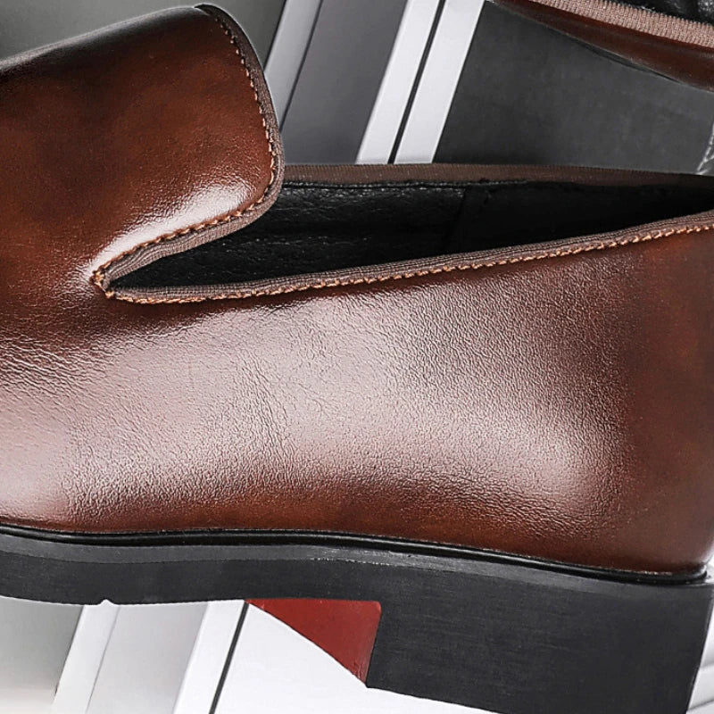 Red Sole Dress Shoes for Men Business Office Men Loafers Male Flats Driving Shoes Casual Moccasin Slip-On Wedding Leather Shoes