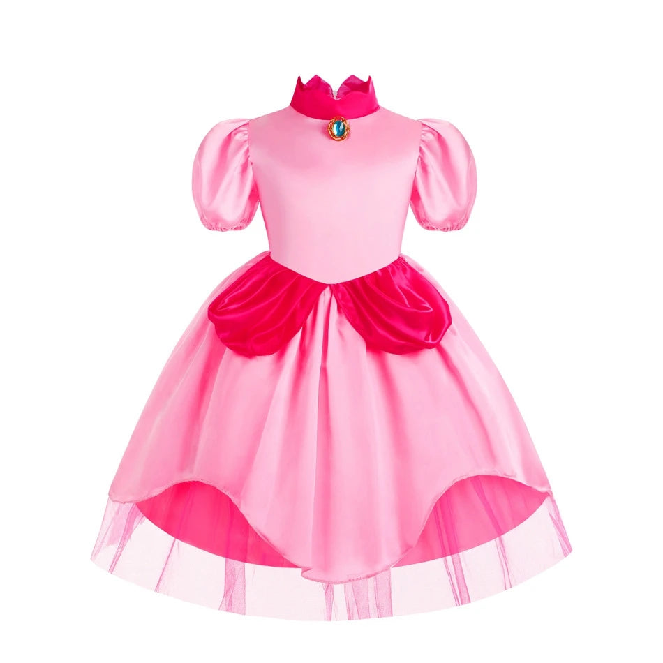 Peach Costume Kids Princess Summer Dress for Girls Party Dresses