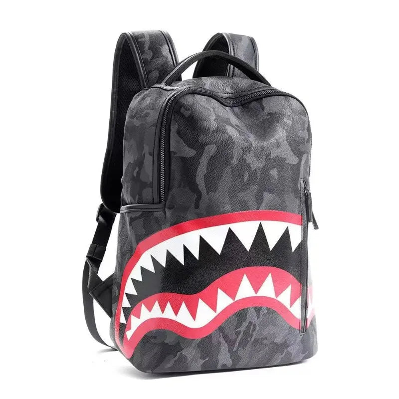 Fashion Leather Backpack Men Large Shoulder Bag Travel Backpack Camouflage Laptop Student School Bags black Bagpack mochilas