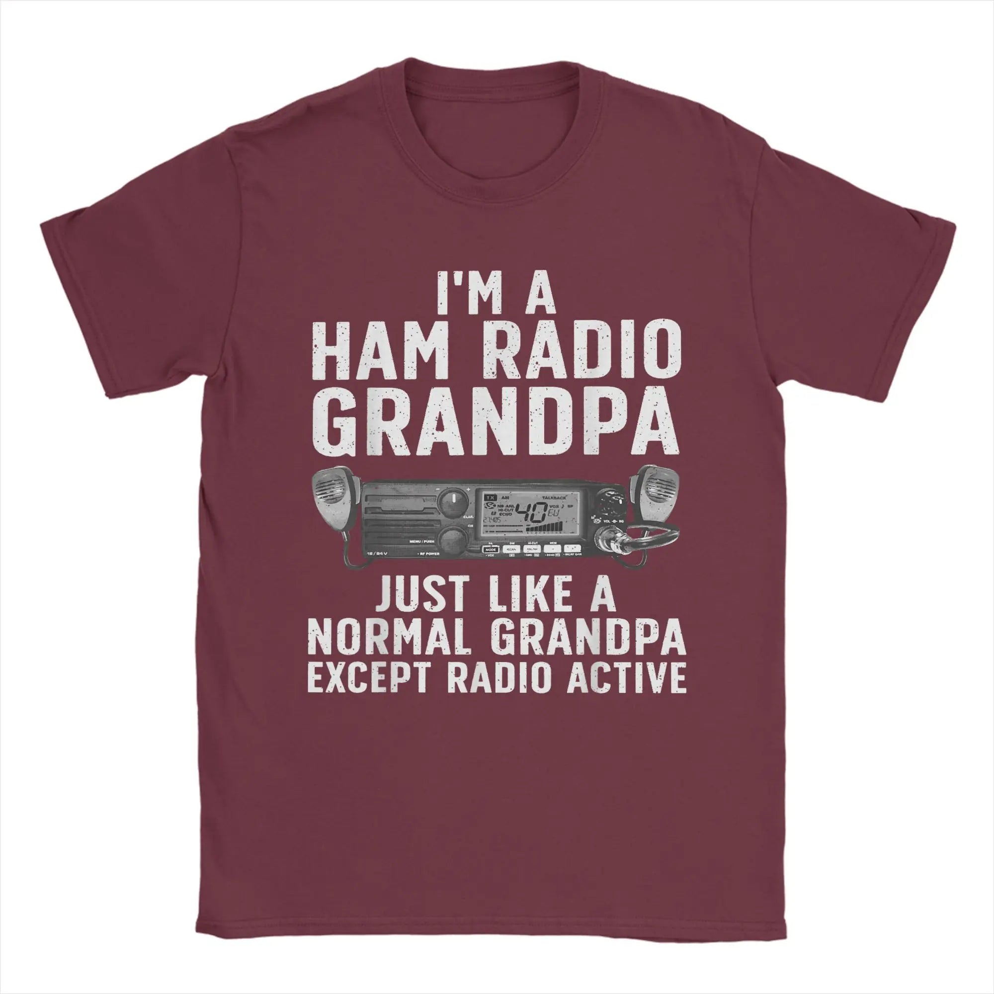 Men T-Shirts Funny Ham Radio Art Humorous 100% Cotton Tees Short Sleeve  T Shirts Crew Neck Clothing New Arrival