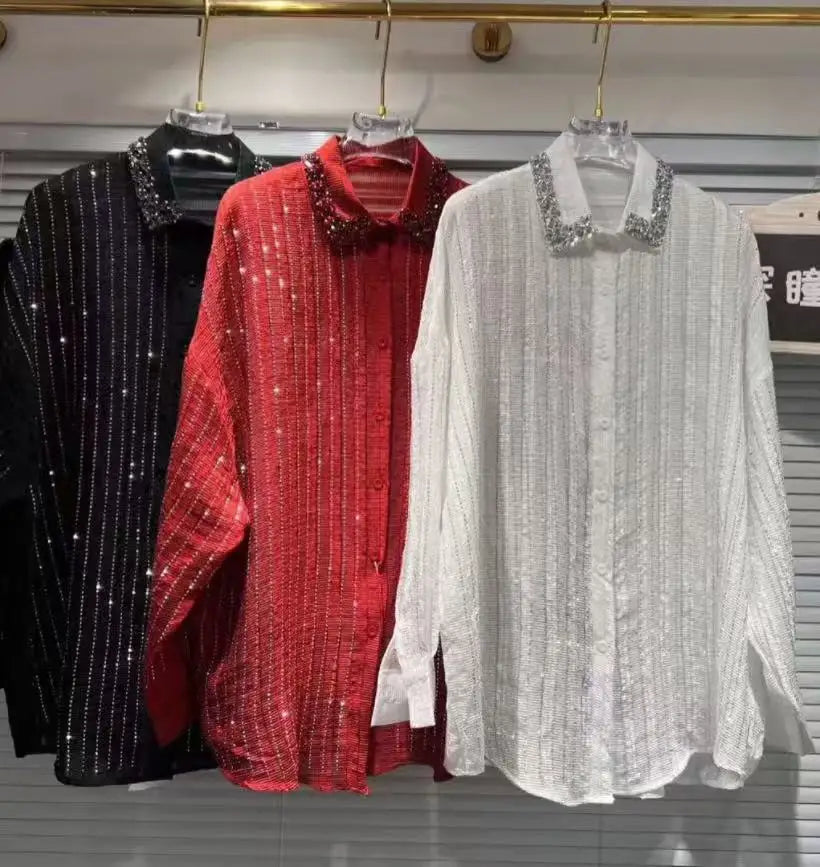 Woman Clothes Autumn Luxury Women's Shirts & Blouses Woman Blouses Female Clothing Long Sleeve Loose Casual High Street Top