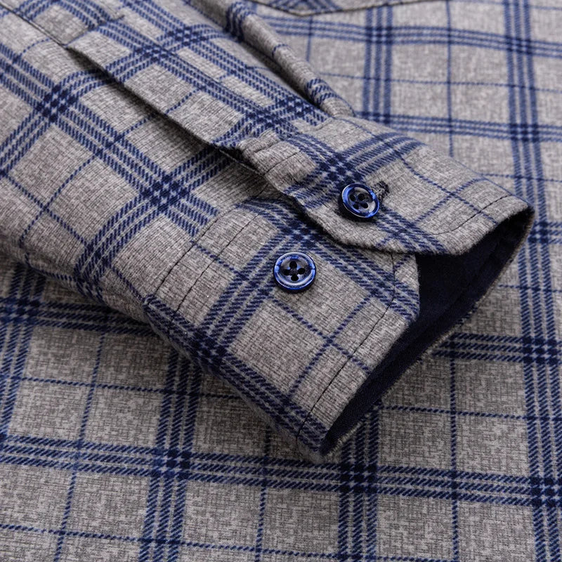 Lynett Lamar Men's Thickened Fleece Plaid Shirt — Warm Long Sleeve Check