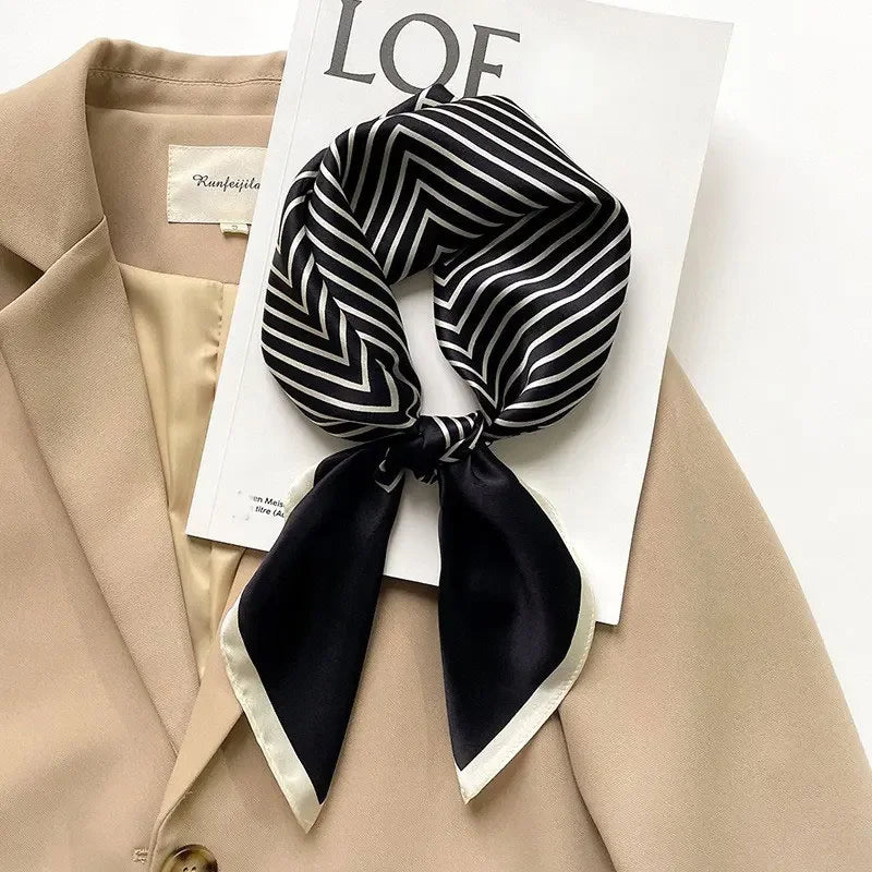 100% Silk Scarf Women Mulberry Luxury High Quality Square Fashion Print Hair Neckerchief Lady Shawl Wraps Hijab Bandana Scarves