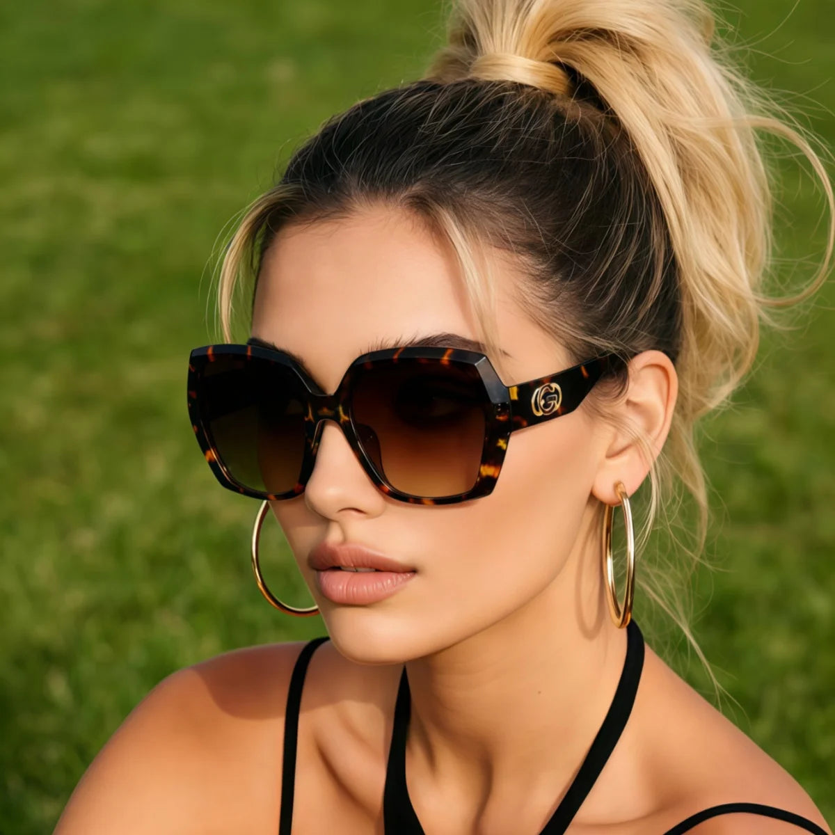 European and American retro style Y2K unisex fashionable sunglasses for summer sun shading, sun protection, UV protection, light