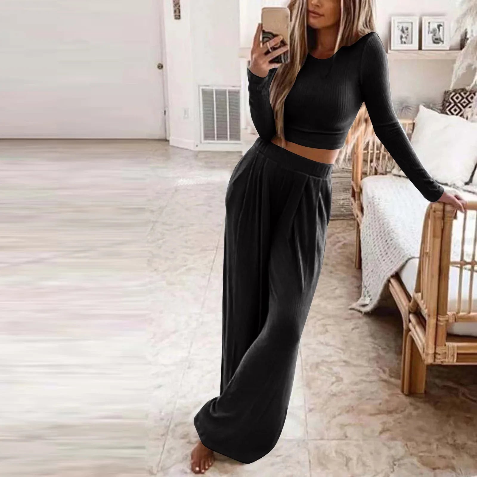 Autumn Winter Sleepwear Pajamas for Women Long Sleeve Top + Long Pants Casual Tracksuit Pijama Women's Home Clothes Pajama Sets