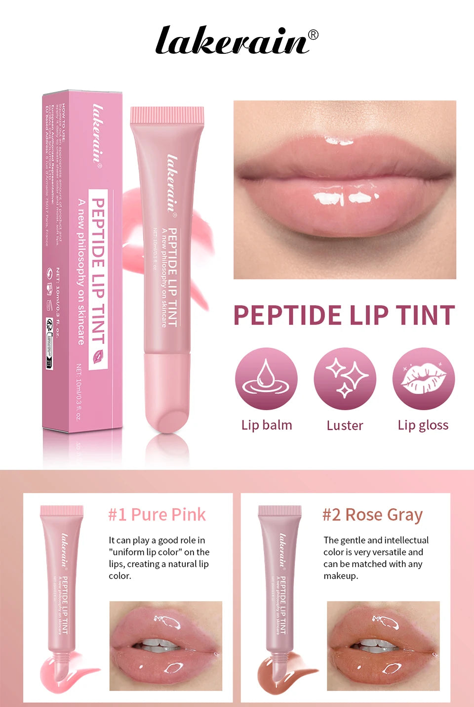 Lip Hydrating Lip Gloss Glitter Glossy Plumping Lipgloss High Shine Glass Finish Nude Colors Shiny Jelly Liquid Lipstick