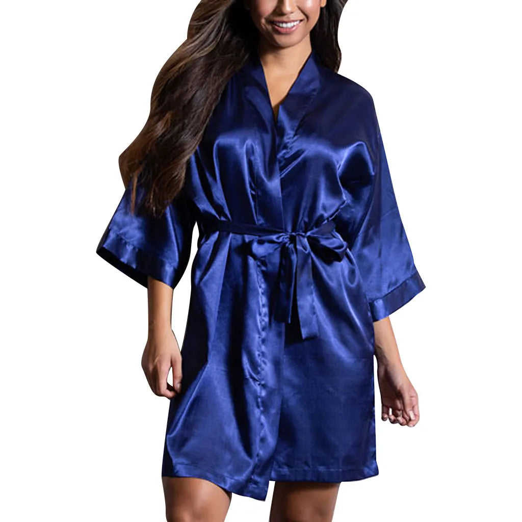 Womens Sexy Satin Sleepwear Lingerie Nightwear Underwear Night Gown Robe, Sexy Soft Comfortable Nightwear, Add Female Charm