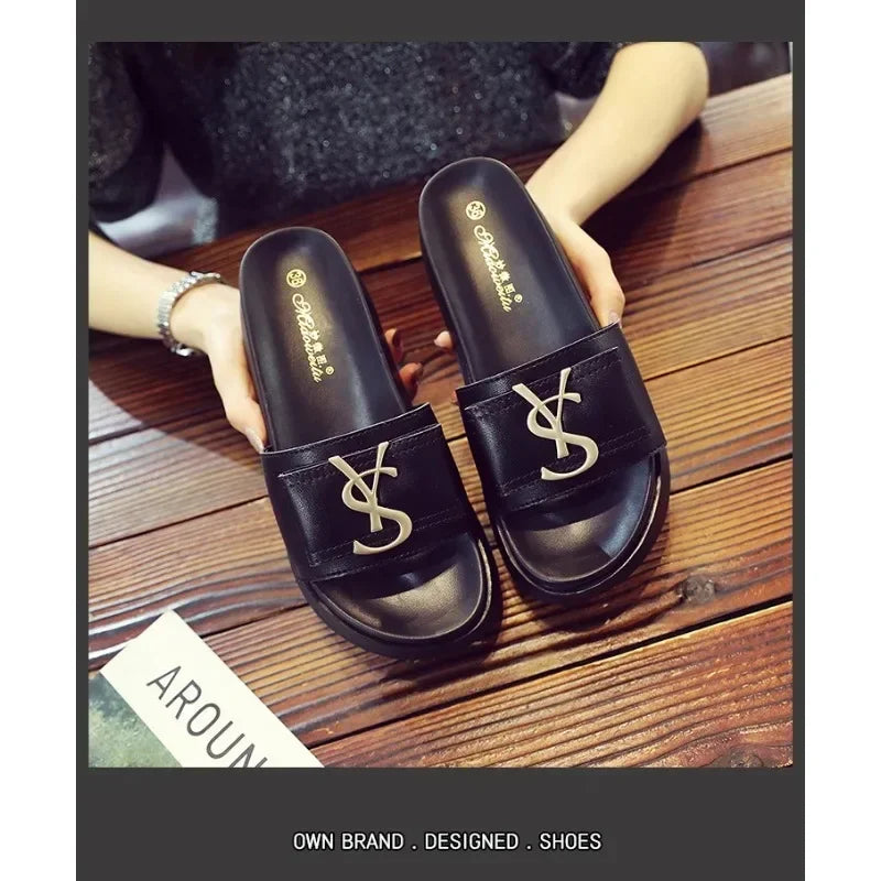 Slippers Summer Shoes Women Platform Design Slides Fashion Letters Ladies Shoes Casual Slipper Outside Non-slip Slippers Sandals