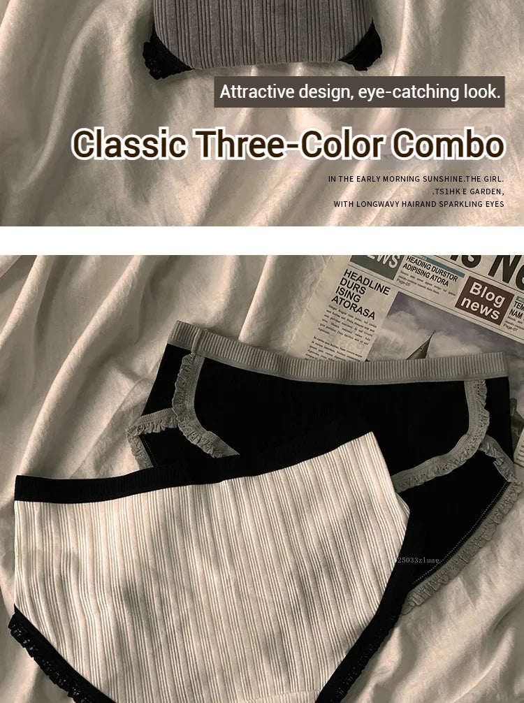 Pure Cotton Underwear for Women Female Breathable Mid-Waist Underpants Girls Solid Color Briefs Short Sexy Lingerie Нижнее Белье