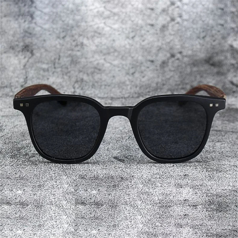 Sunglasses for Men Women's Trendy Retro Wood Grain Polarized UV Protection Eyewear Cycling Outdoor Street Photography