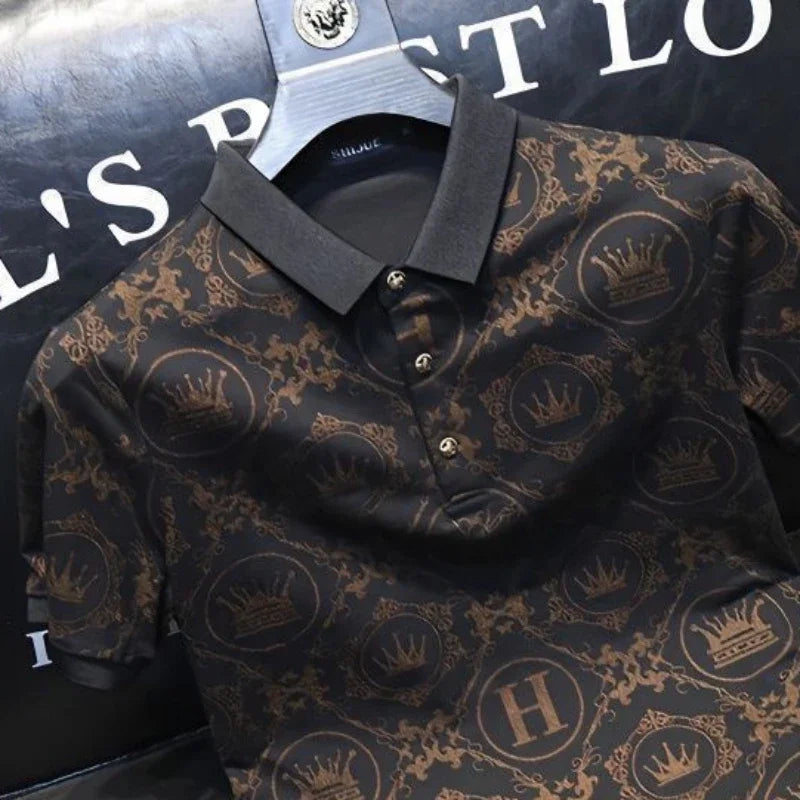 Polo Shirts Drawings T Shirt for Men Rock Top Alphabet Man with Collar Tee Quick-drying Casual Luxury Elegant Slim Fit Summer Xl