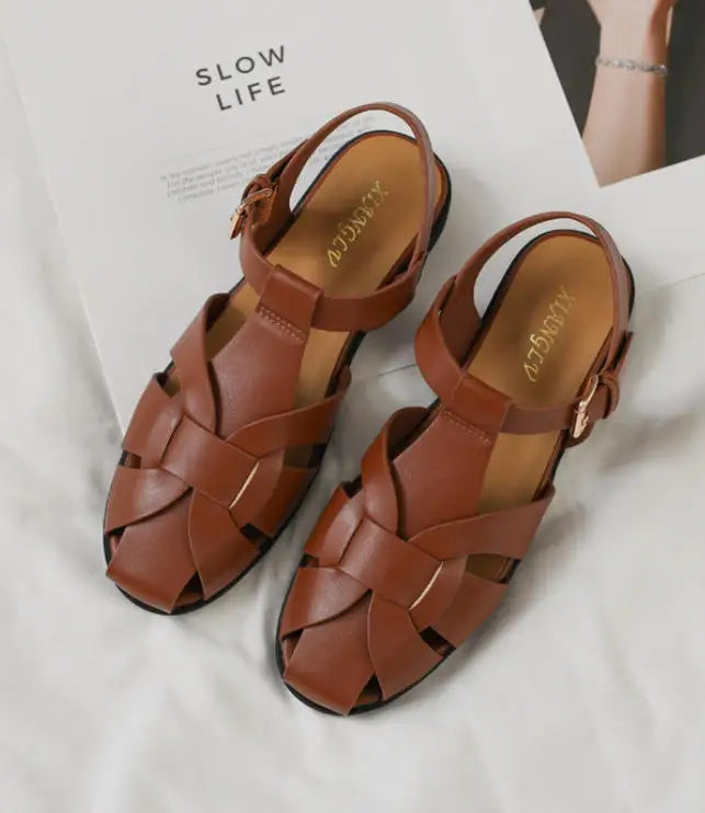 Women Flat Sandals Summer Female Shoes Elegant Office Ladies Sandals Casual Beach Sandalias Roman sandalias Zapatos de mujer