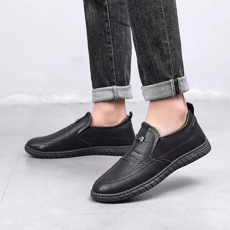 Men Business Dress Shoes Fashion Handmade Leather Casual Shoes for Men Soft Sole Driving Flats Comfort Slip on Loafers Moccasins