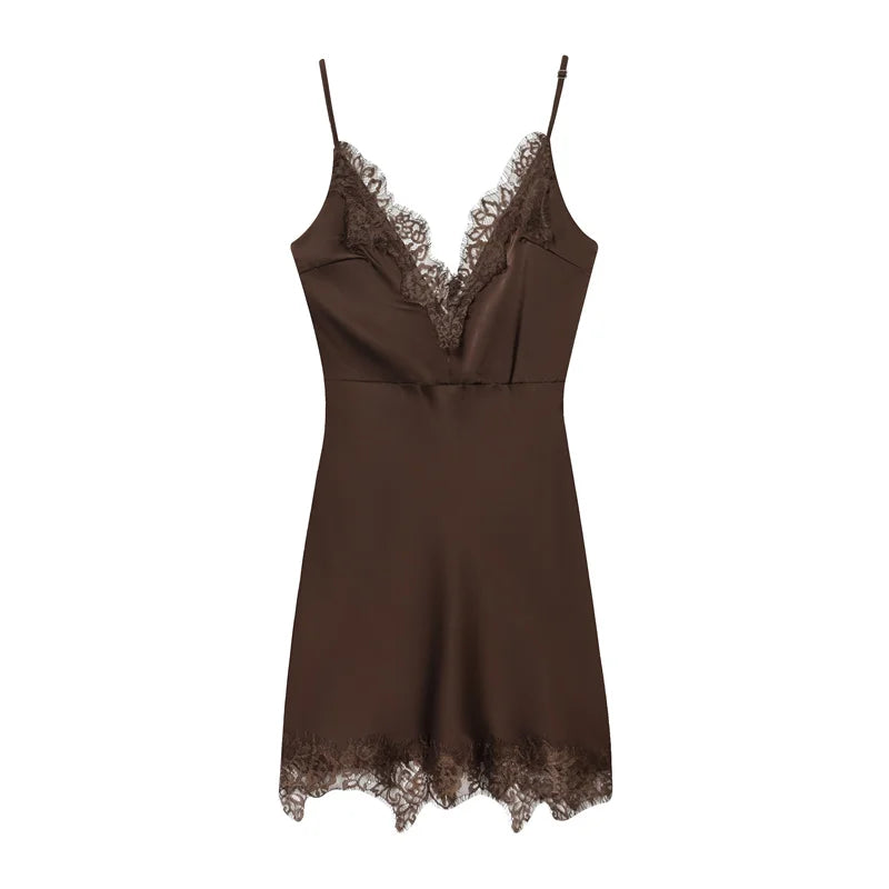 Women's Mini Dress 2025 New Fashion Fall Sexy Slip Dresses for Women Elegant Chic Ladies Dress