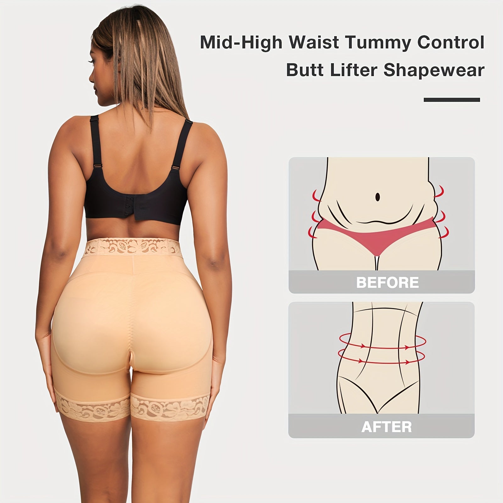 [Tummy Control Shapewear Shorts] Adjust Hooks Women Shorts Tummy Control Shapewear Shorts