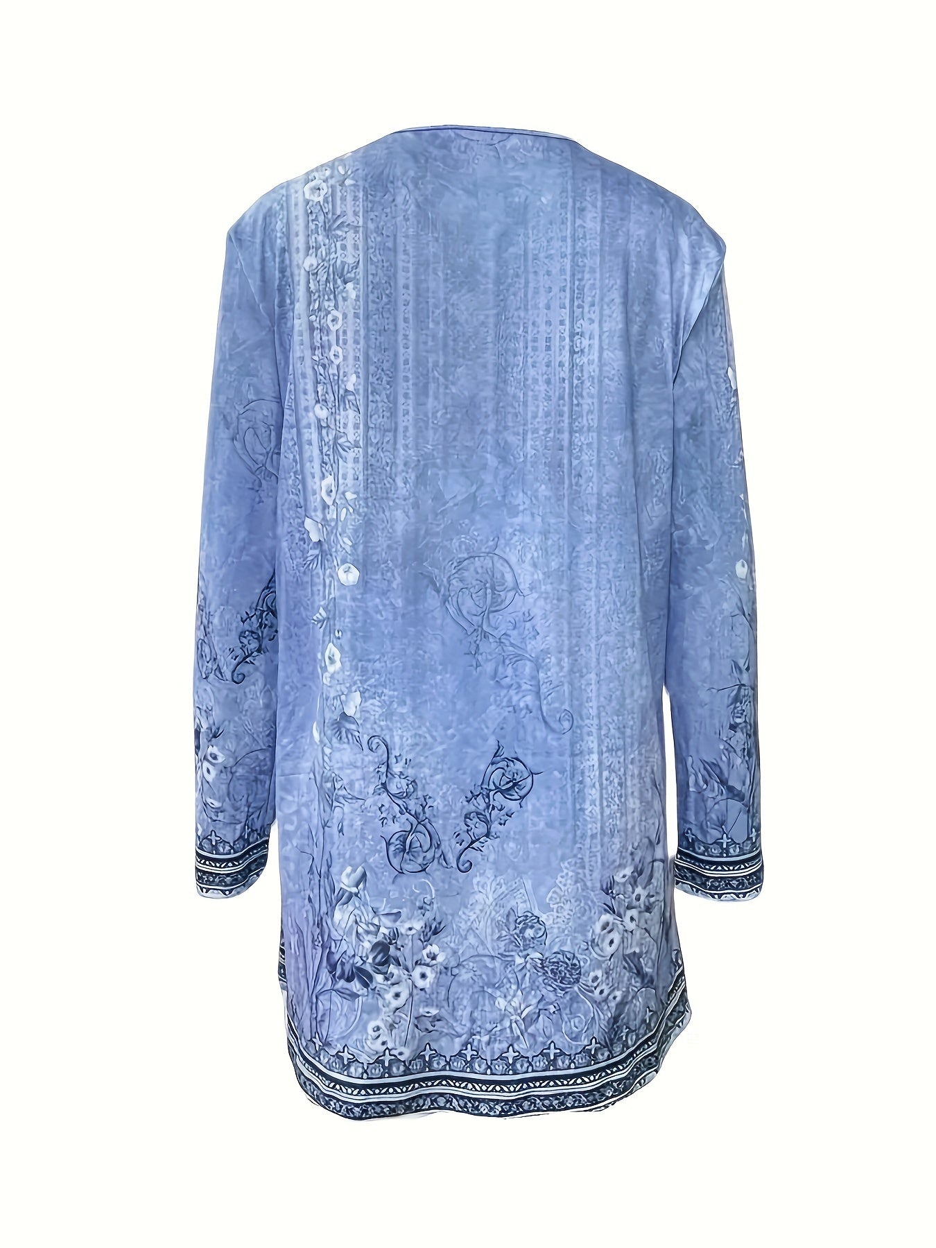 Spring And Autumn New Women Tops Floral Print Cardigan Casual Long-sleeved Thin Coat